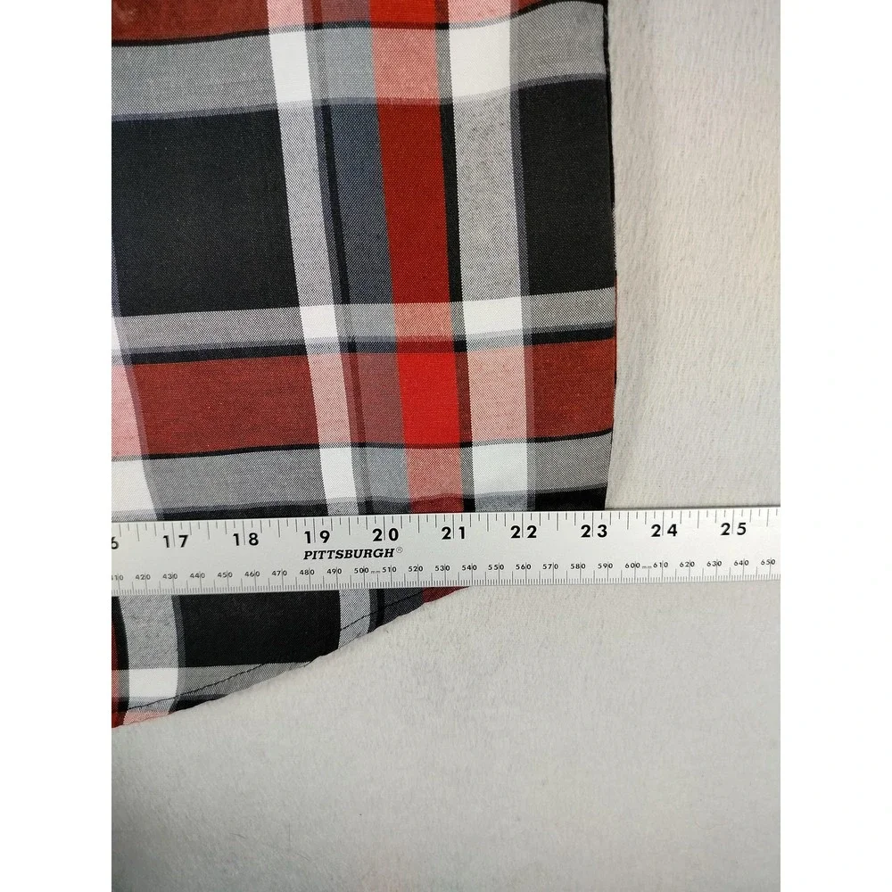 Brooklyn State Shirt Mens XL Red Plaid Short Sleeve Button Up Streetwear Summer
